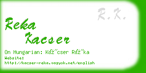 reka kacser business card